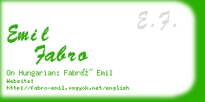 emil fabro business card